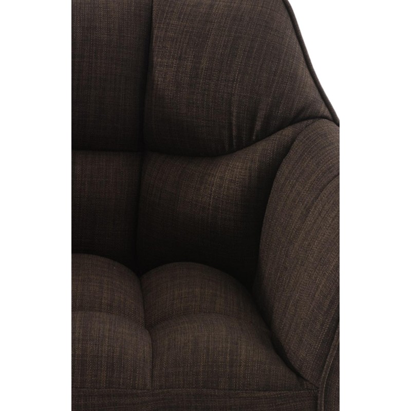 Scaun de bar Damaso din material textil alb, cu bază cu 4 picioare.2