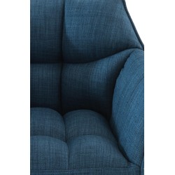 Scaun de bar Damaso din material textil alb, cu bază cu 4 picioare.2