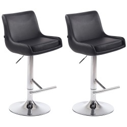 Set de 2 scaune de bar Club, piele ecologică, finisaj cromat2