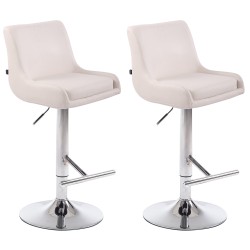 Set de 2 scaune de bar Club, piele ecologică, finisaj cromat2