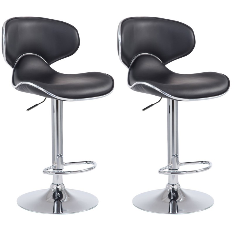 Set de 2 scaune de bar Las Vegas V2 din piele ecologică cromată2