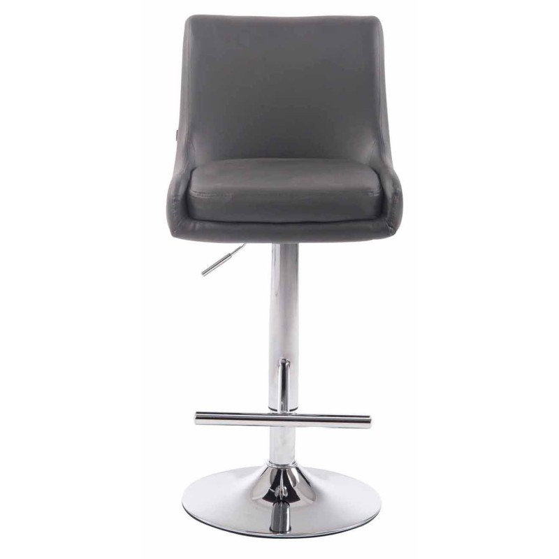 Set de 2 scaune de bar Club, piele ecologică, finisaj cromat2