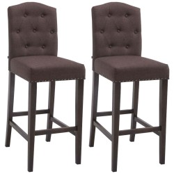 Set de 2 scaune de bar Louise, tapițate cu material textil, stil antic2