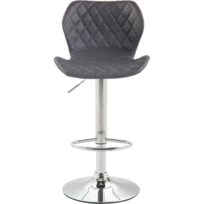 Scaun de bar din plută, piele ecologică cromată2