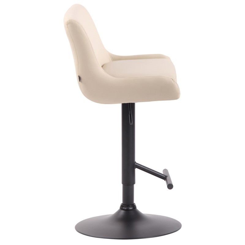 Scaun de bar club din piele ecologică neagră2