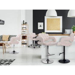 Scaun de bar Dublin, material textil negru2