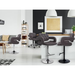 Scaun de bar Dublin, material textil negru2