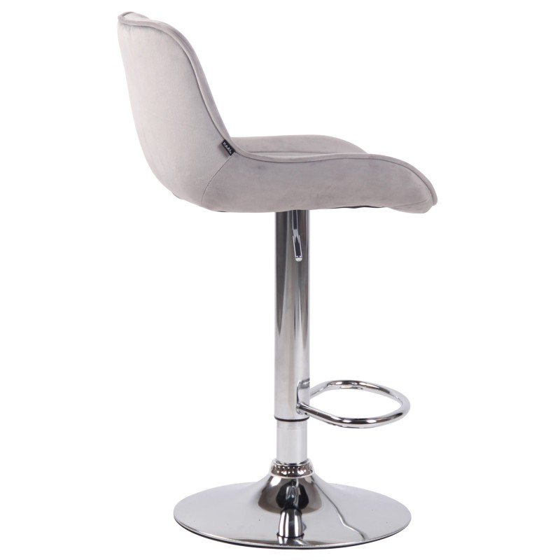 Scaun de bar Lentini din catifea, crom2