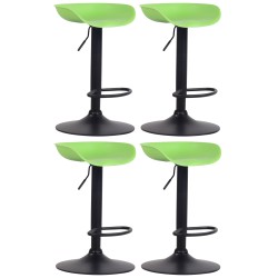Set de 4 scaune de bar Anaheim, din plastic negru2