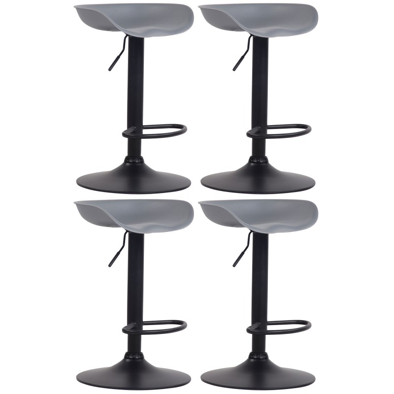 Set de 4 scaune de bar Anaheim, din plastic negru2