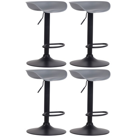 Set de 4 scaune de bar Anaheim, din plastic negru2