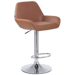 Set de 2 scaune de bar Braga, piele ecologică, finisaj cromat2