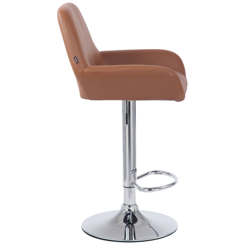 Set de 2 scaune de bar Braga, piele ecologică, finisaj cromat2