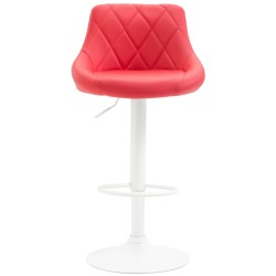 Scaun de bar Lazio, piele ecologică, alb2