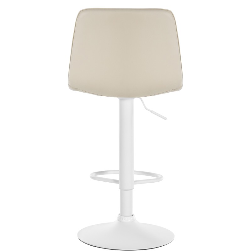 Scaun de bar Lex, piele ecologică, alb2