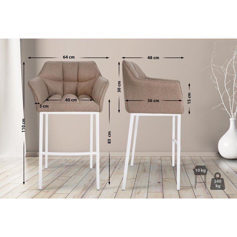 Scaun de bar Damaso W din fetru cu bază cu 4 picioare2