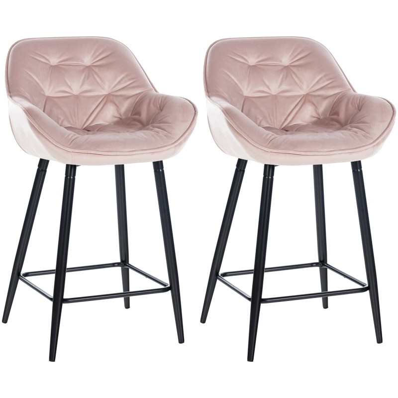 Set de 2 scaune de bar Gibson 76 din catifea2