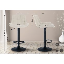 Set de 2 scaune de bar din material textil Tover2