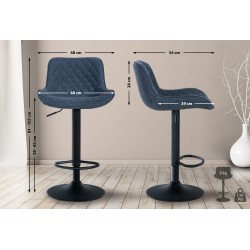 Set de 2 scaune de bar din material textil Minosa2