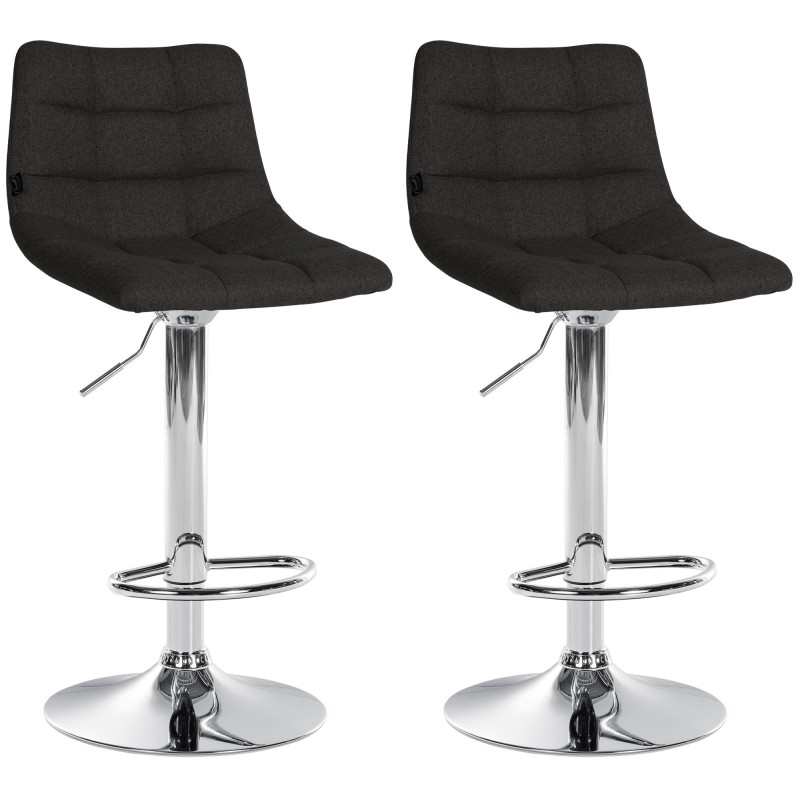 Set de 2 scaune de bar Jerry, material textil, crom2