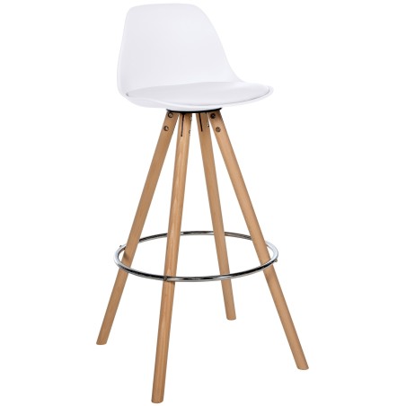 Scaun de bar Corbin, piele ecologică, rotund, natural2