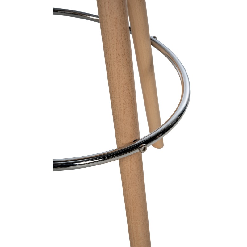 Scaun de bar Corbin, piele ecologică, rotund, natural2