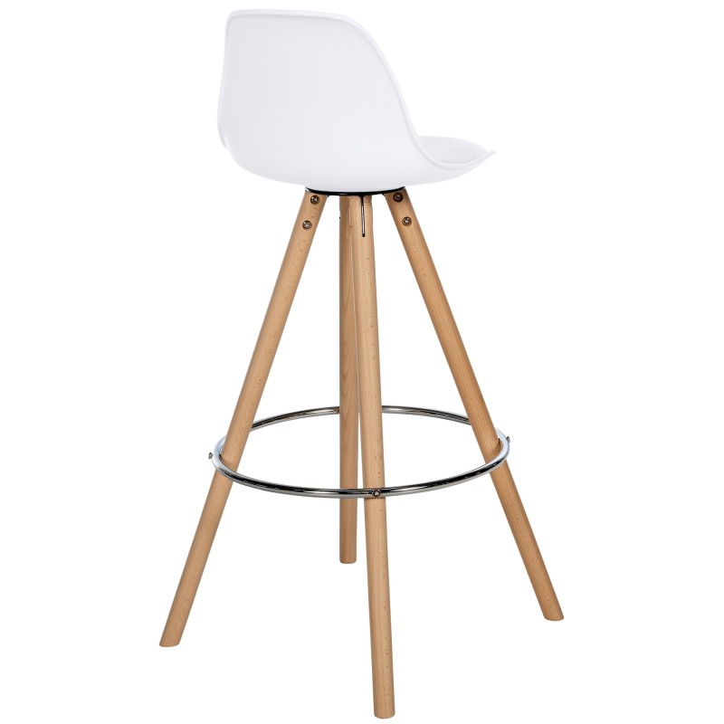 Scaun de bar Corbin, piele ecologică, rotund, natural2