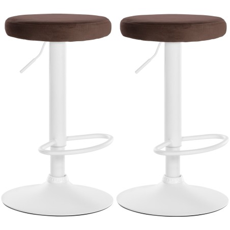 Set de 2 scaune de bar Ponte din catifea, albe2