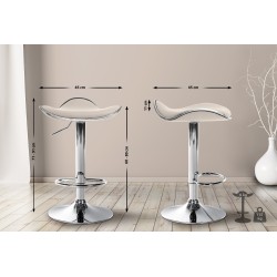 Scaun de bar Shanghai, piele ecologică, culoare crem