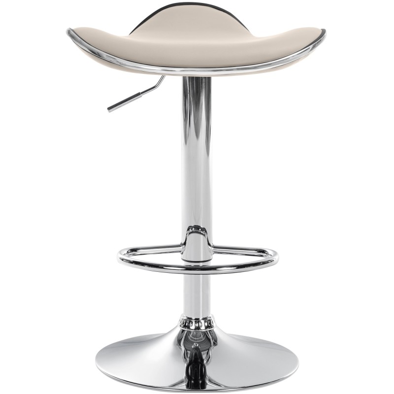 Scaun de bar Shanghai, piele ecologică, culoare crem