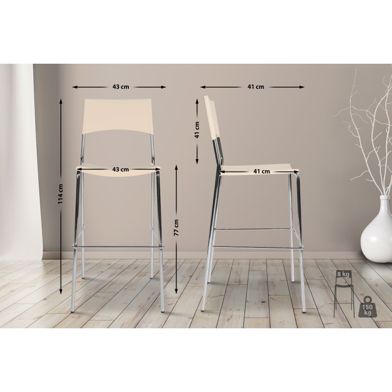 Scaun de bar Genova crem