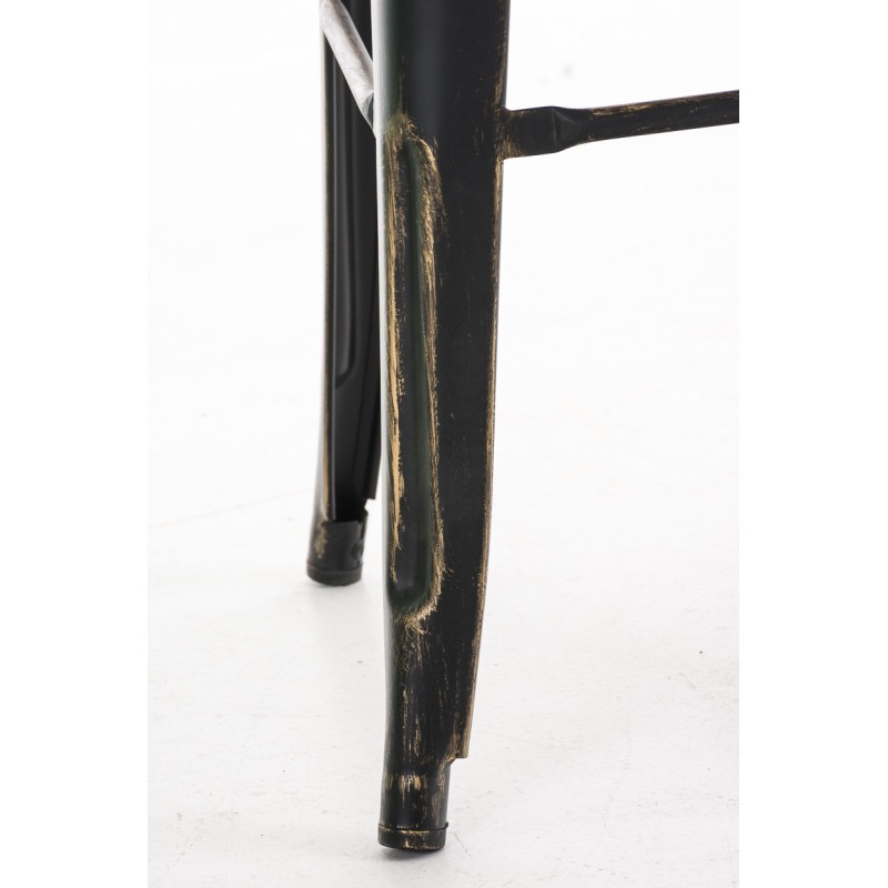 Scaun de bar Aiden antic, negru și auriu