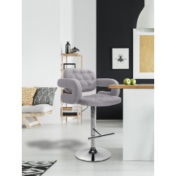 Scaun de bar Dublin, material textil gri C