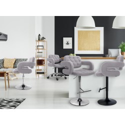 Scaun de bar Dublin, material textil gri C