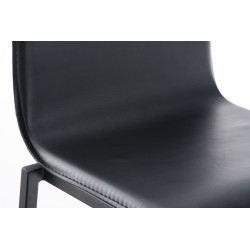 Scaun de bar din piele Avola, plat, B78 negru