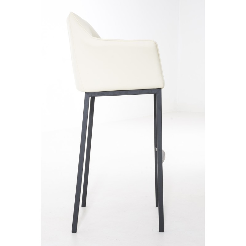 Scaun de bar Damaso B cu bază cu 4 picioare, crem
