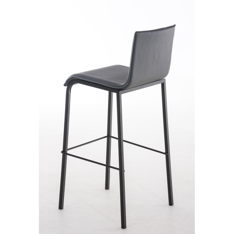 Scaun de bar din piele Avola, plat, gri B78