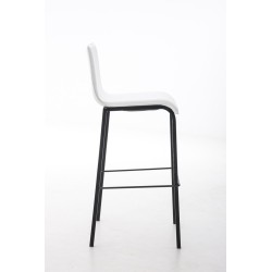 Scaun de bar din piele Avola, plat, B78 alb