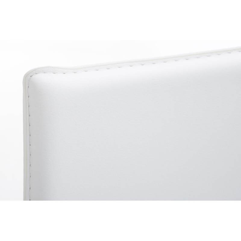 Scaun de bar din piele Avola, plat, B78 alb