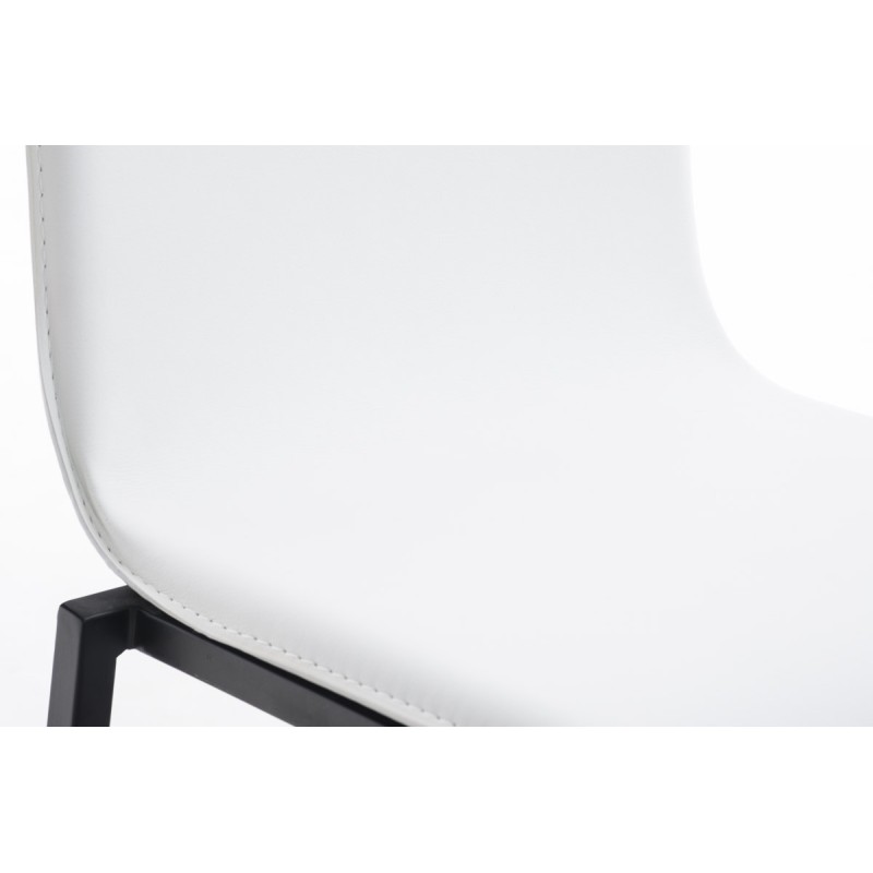 Scaun de bar din piele Avola, plat, B78 alb