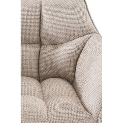 Scaun de bar din material textil Damaso E, culoarea ivory