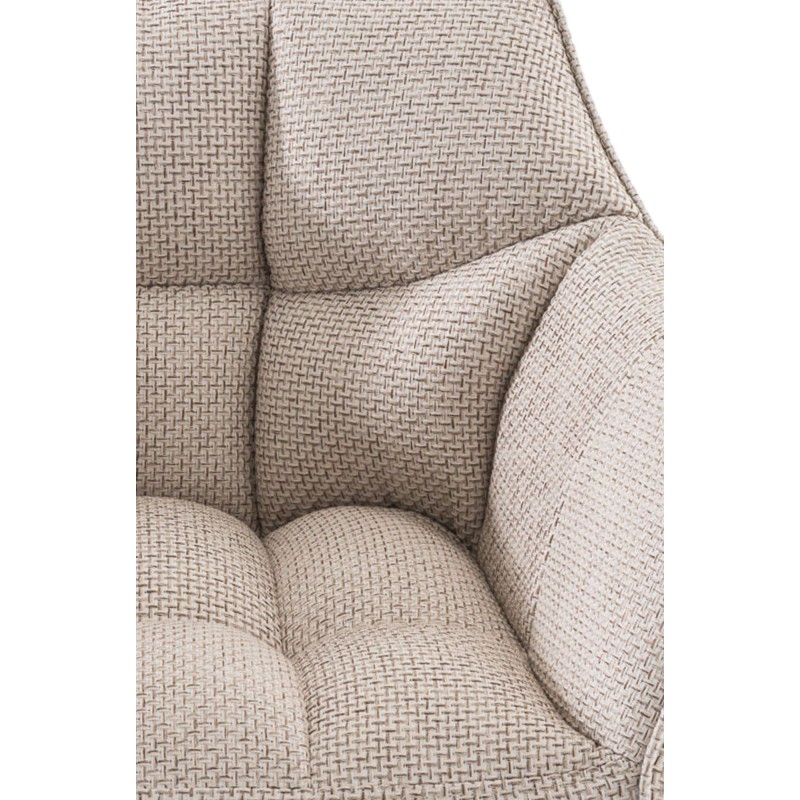 Scaun de bar din material textil Damaso E, culoarea ivory