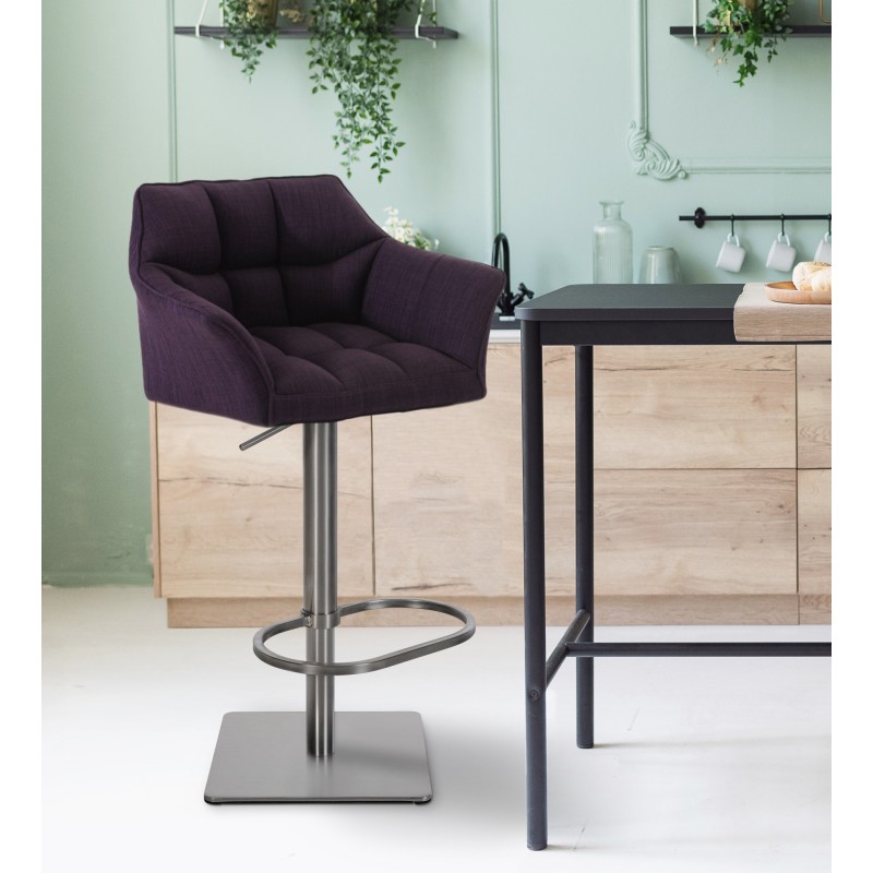Scaun de bar din material textil Damaso E, violet