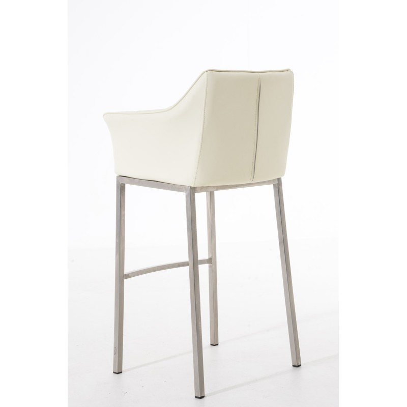 Scaun de bar Damaso E cu bază crem cu 4 picioare