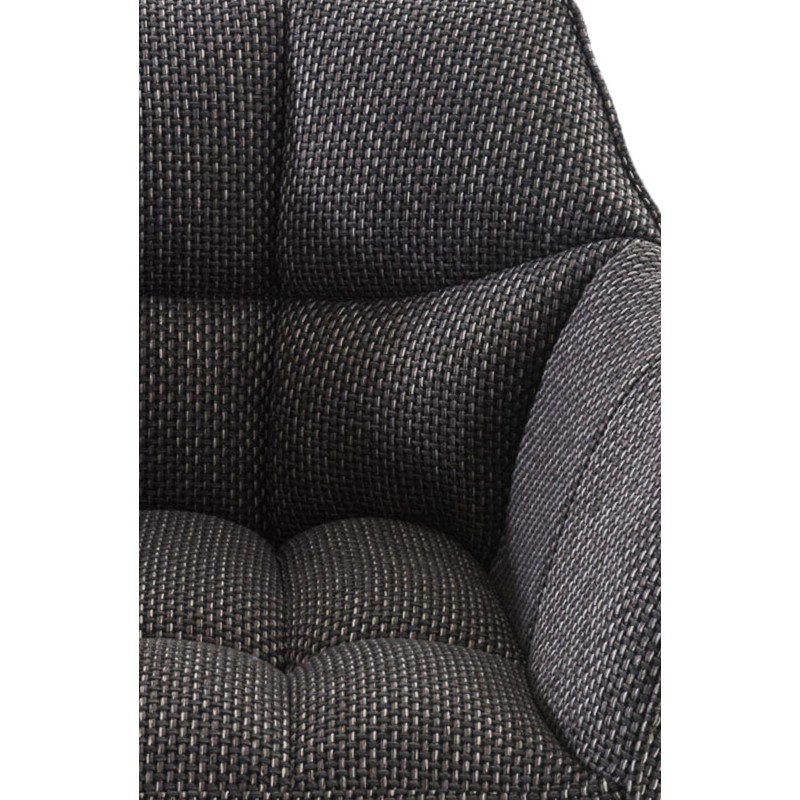 Scaun de bar Damaso B din material textil cu bază gri titan cu 4 picioare