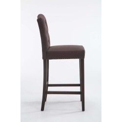 Scaun de bar Louise din material textil maro antic
