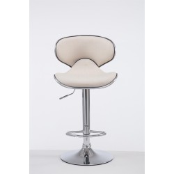 Scaun de bar Las Vegas V2 din material textil cromat crem