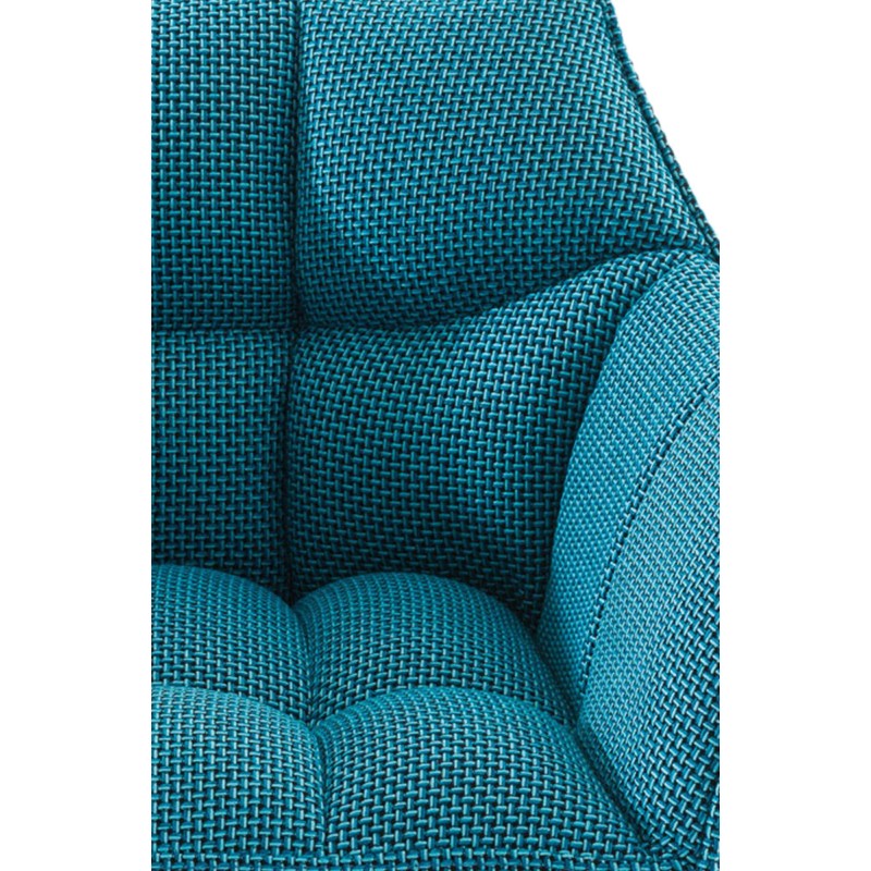 Scaun de bar Damaso W din material textil cu bază cu 4 picioare, turcoaz