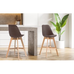 Scaun de bar Cannes, material textil Natura maro