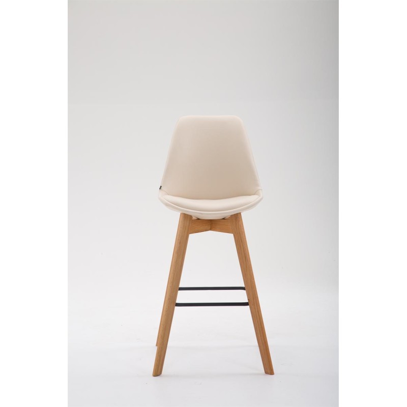 Scaun de bar Metz, piele ecologică, crem Natura